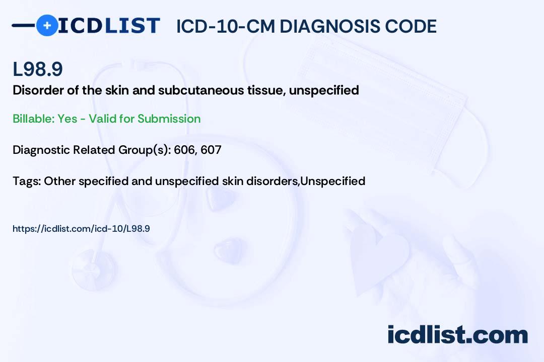 lesion on face icd 10