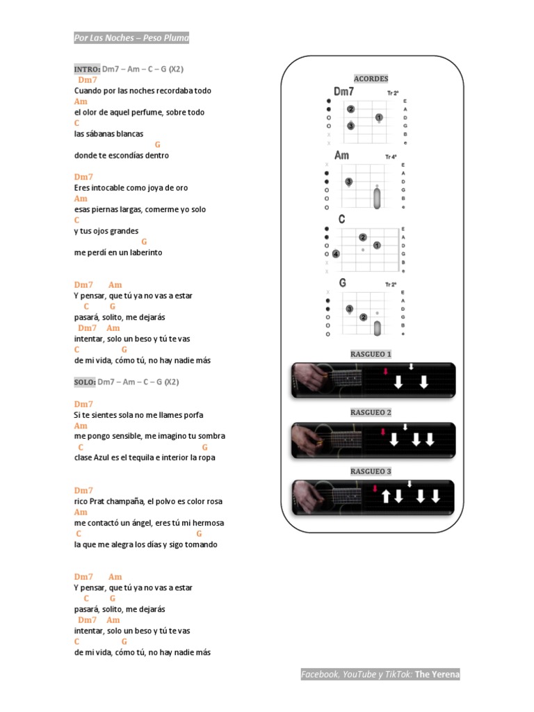 letras de peso pluma por las noches