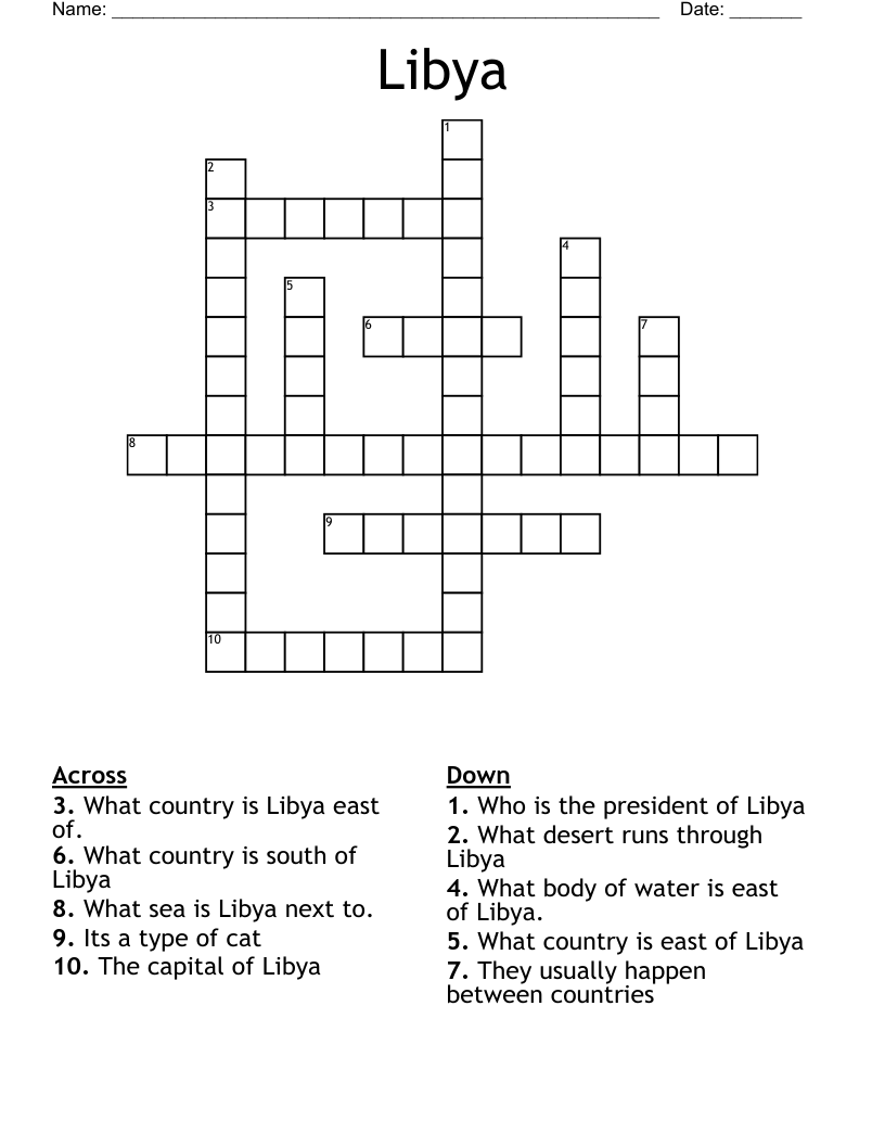 libya capital crossword clue
