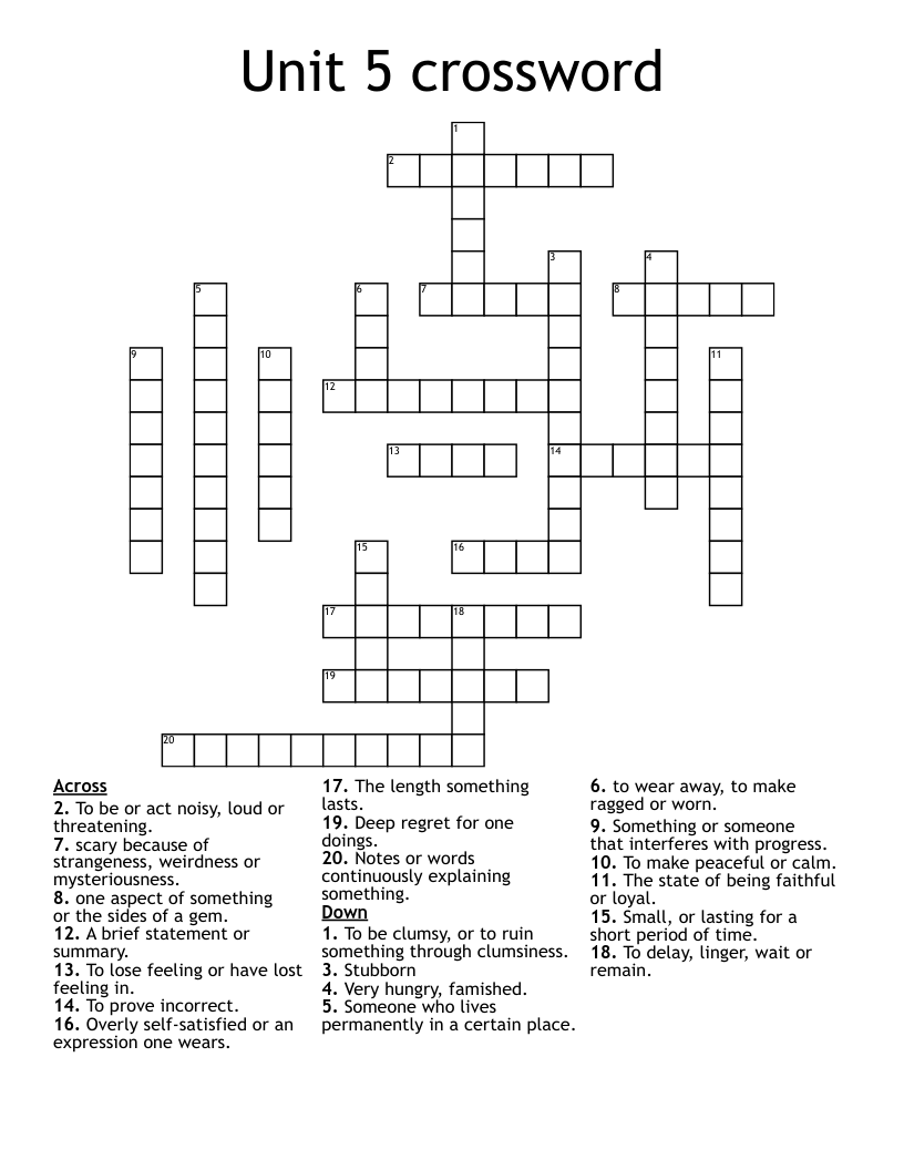 linger crossword