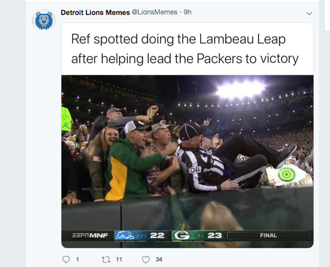 lions packers meme