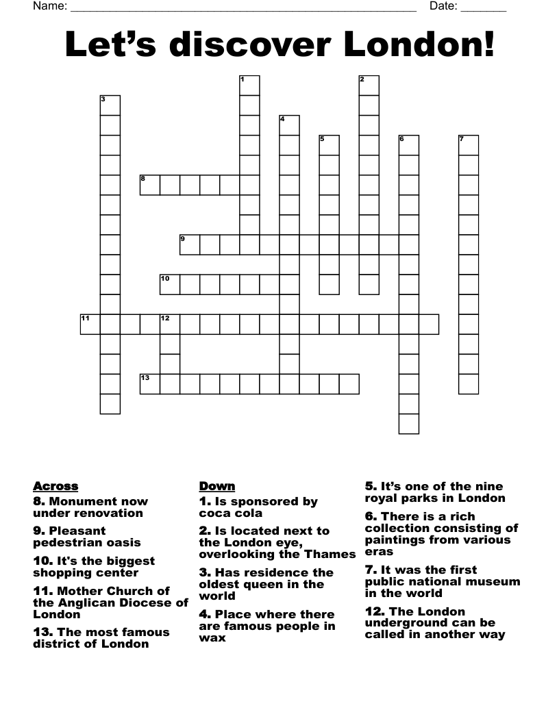 london district crossword