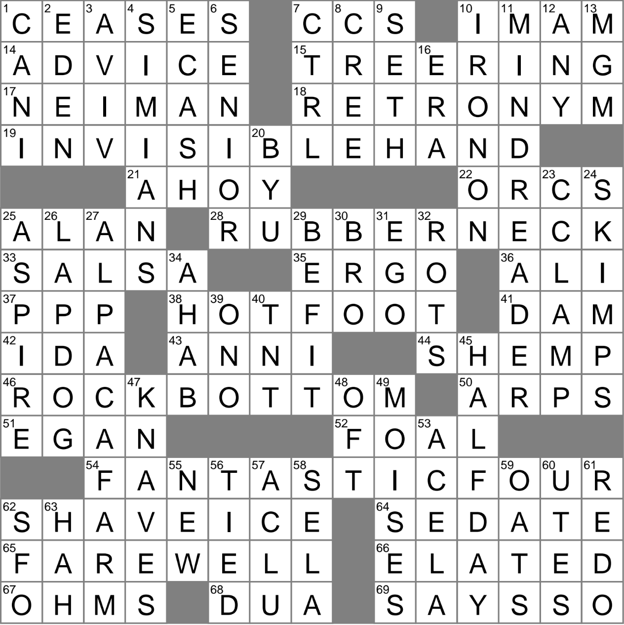 lookout crossword clue