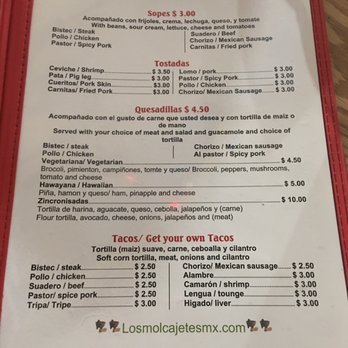 los molcajetes norwalk menu