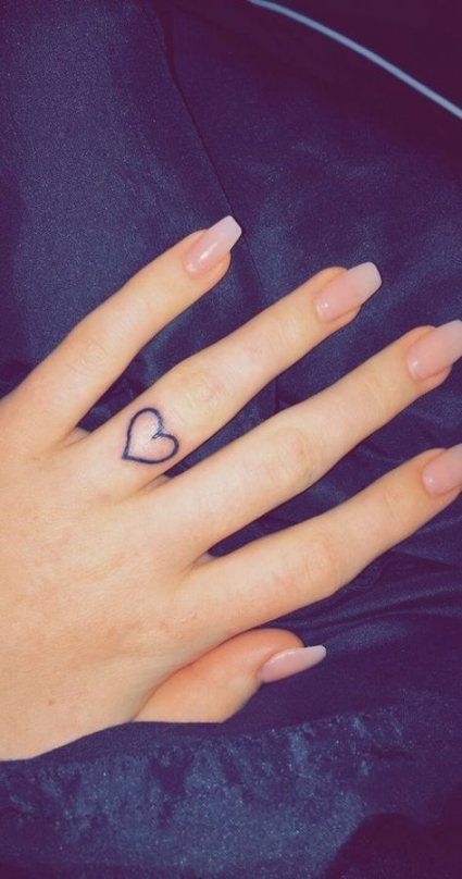 love heart tattoo finger