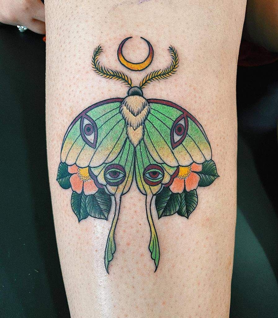 luna moth tattoo