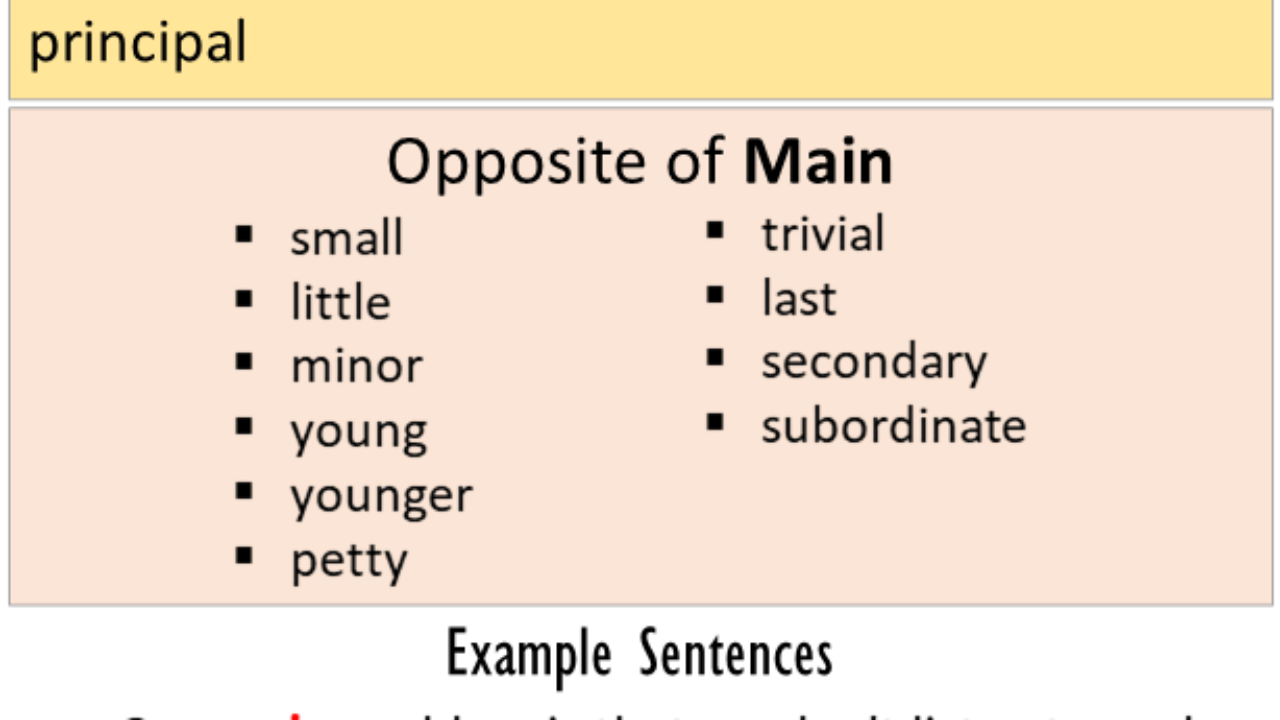 main antonym