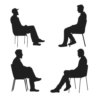 man sitting silhouette