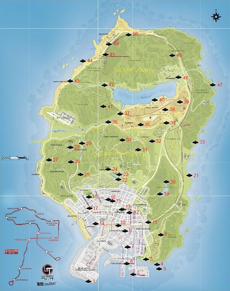 map of spaceship parts gta 5