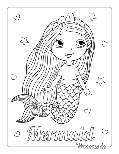 mermaid colouring in pictures