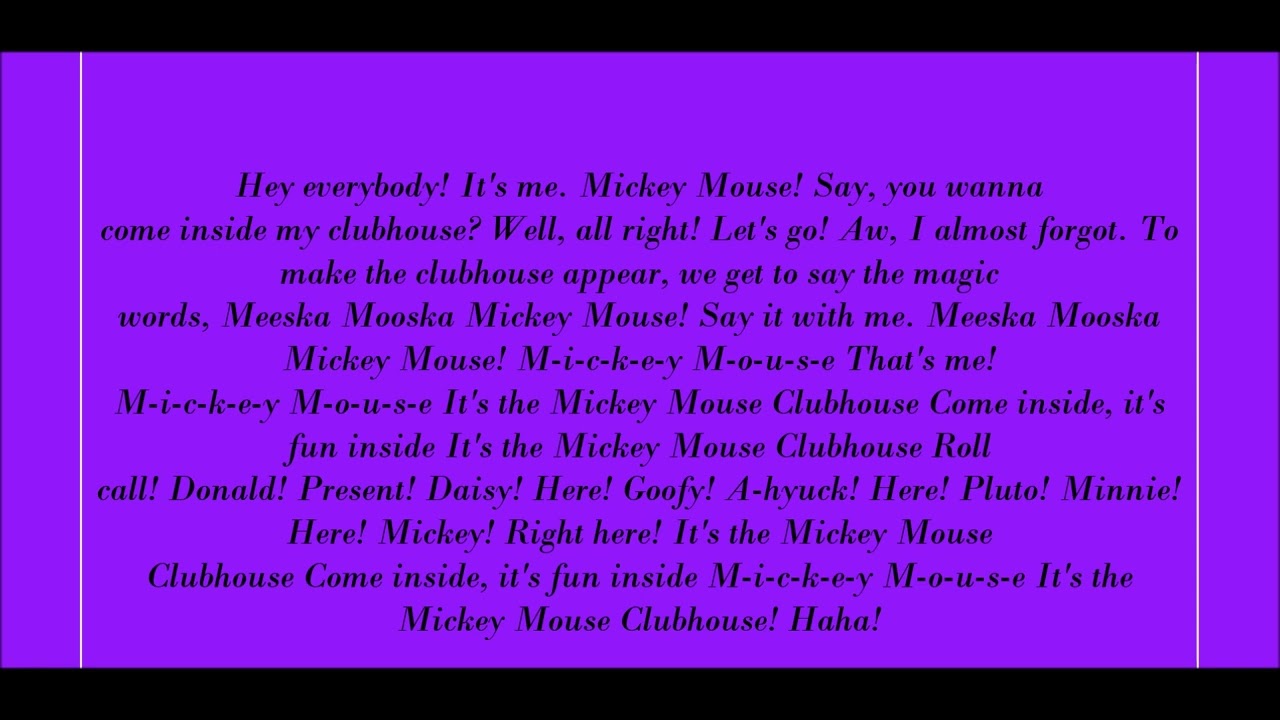 mickey mouse clubhouse lyrics theme song