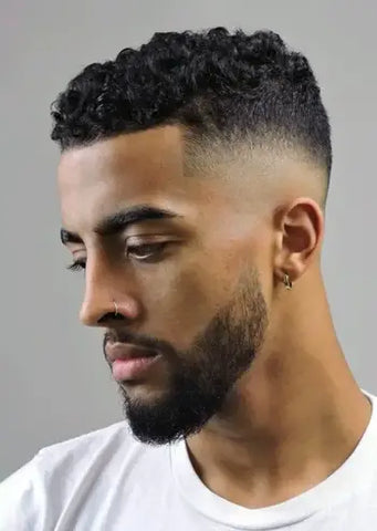 mid drop fade straight hair