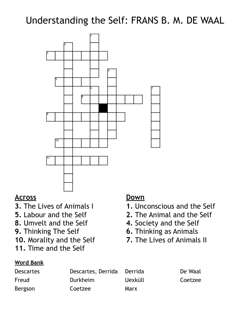 mind self crossword clue