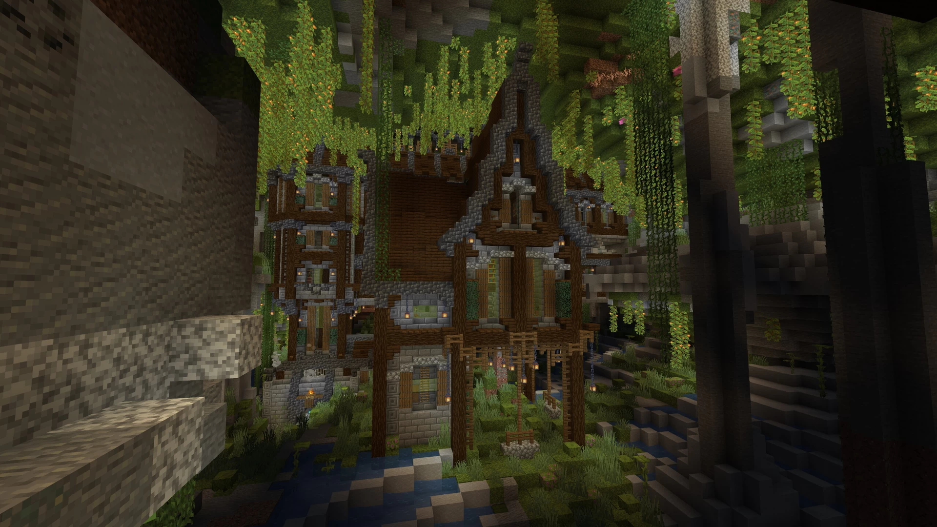 minecraft cave house