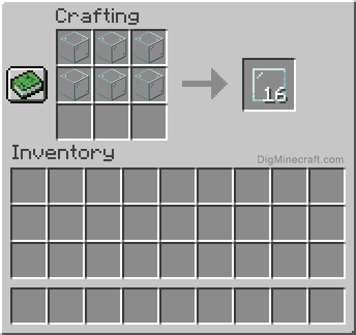 minecraft glass pane recipe