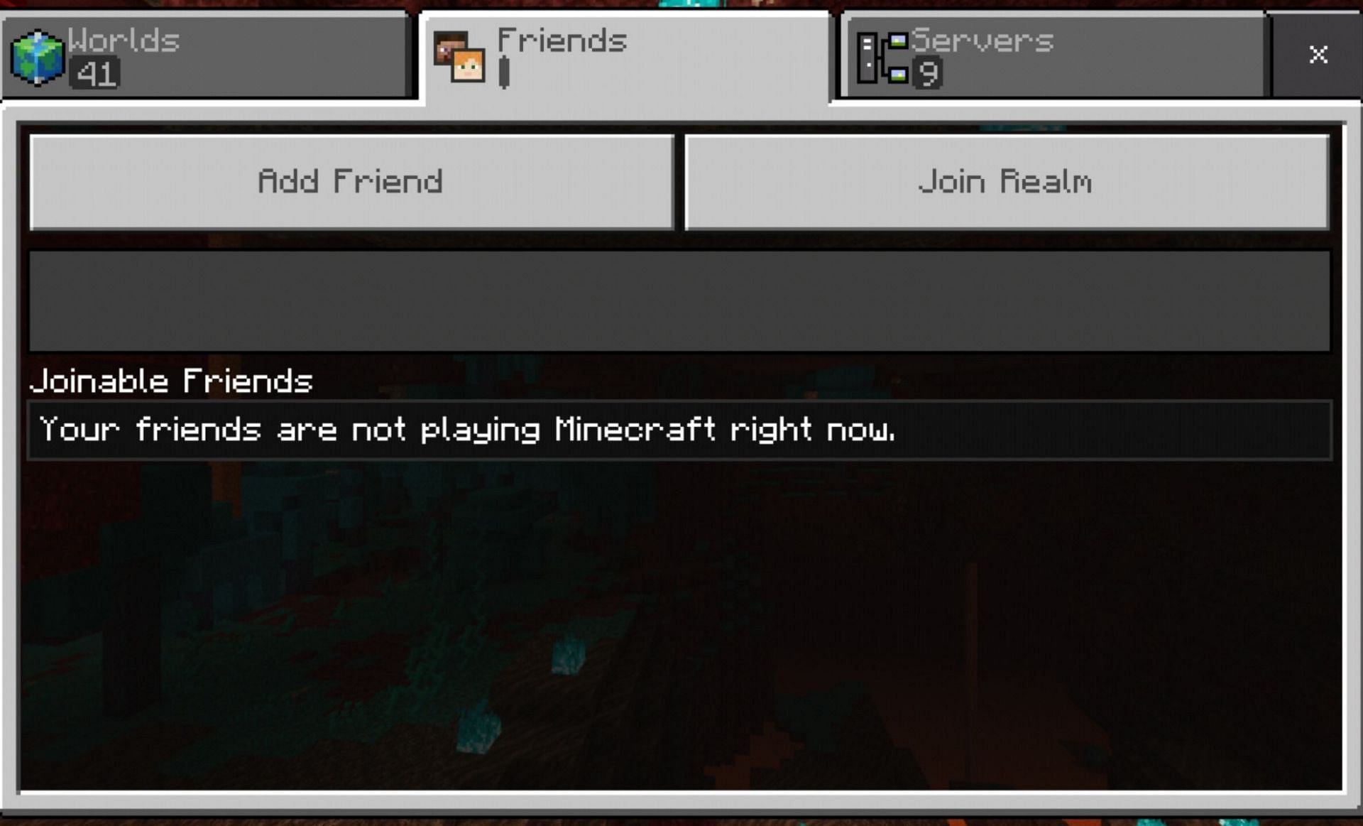 minecraft realms not showing up