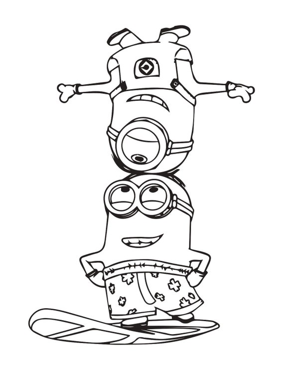 minions colouring in pages