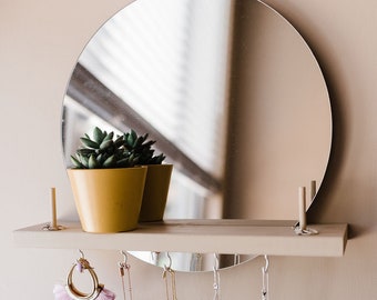 mirror shelf hooks