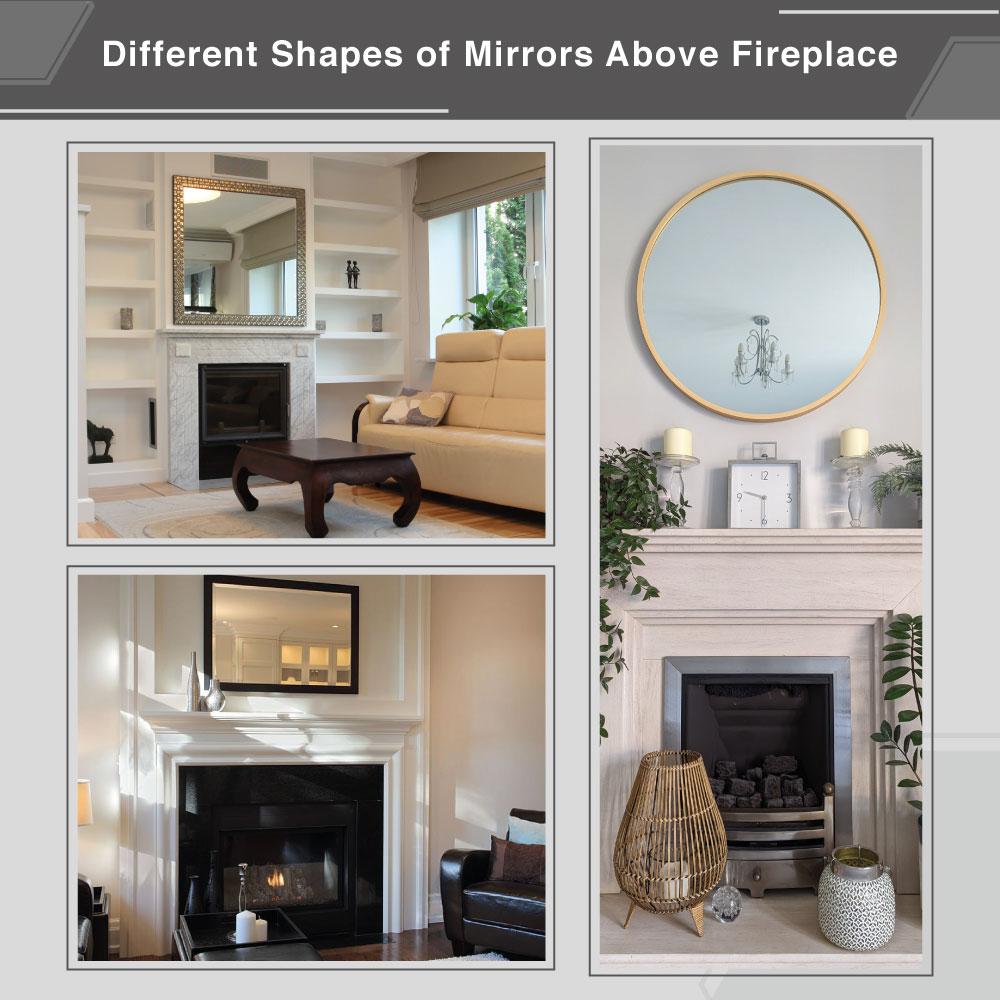 mirrors above fireplace