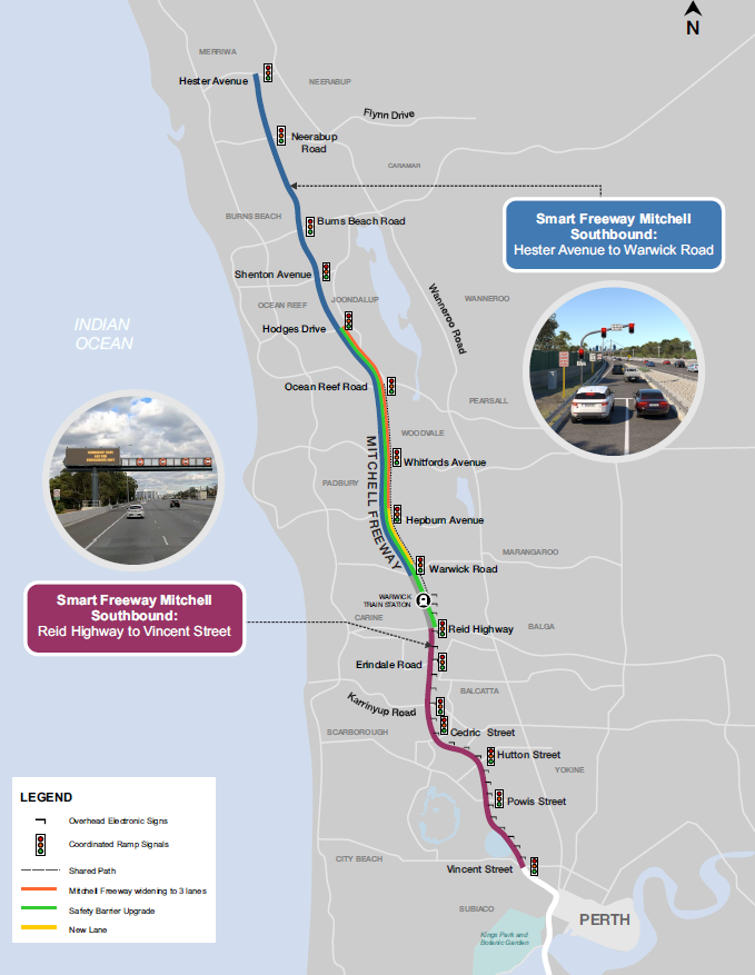 mitchell freeway closure today map