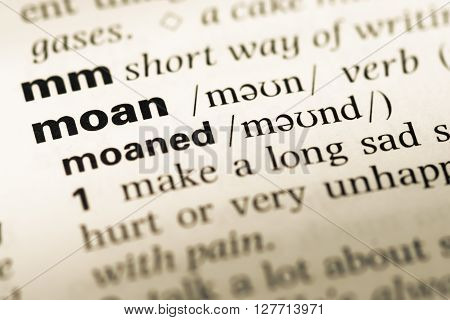 moan meaning in english dictionary