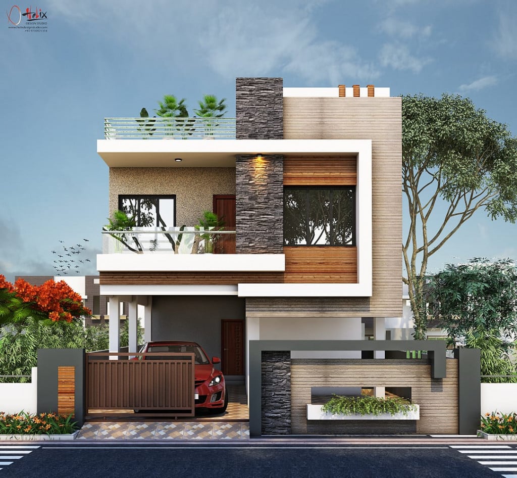 modern duplex house elevation