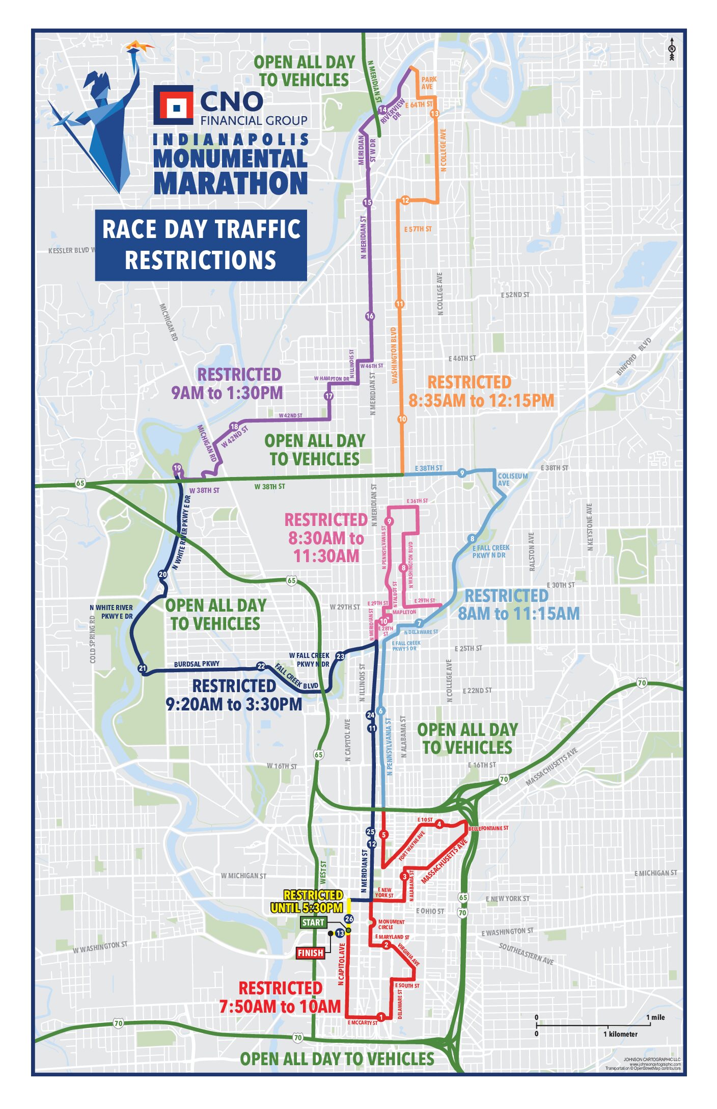 monumental marathon road closures