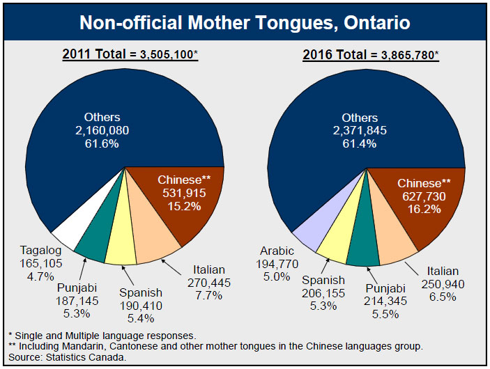 mother tongue in canada