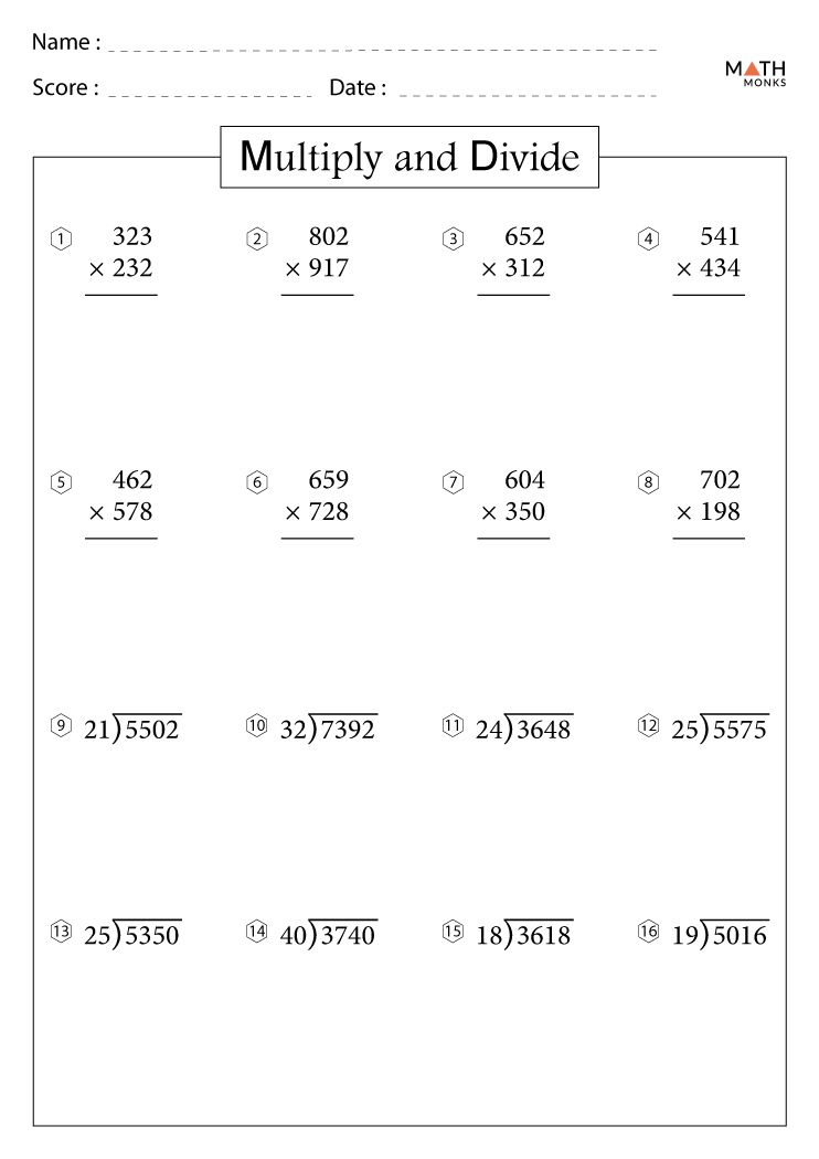 multiplication and division worksheets grade 5 pdf