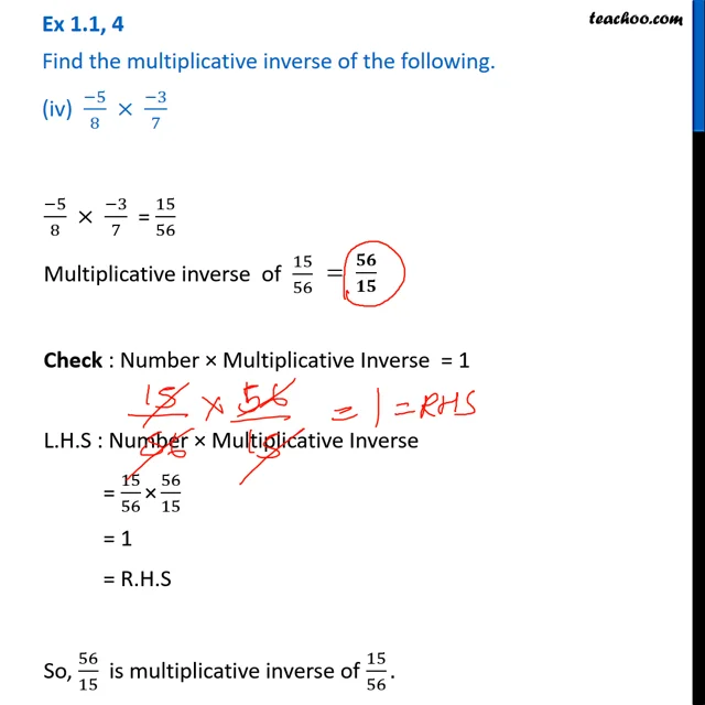 multiplicative inverse of 5 7