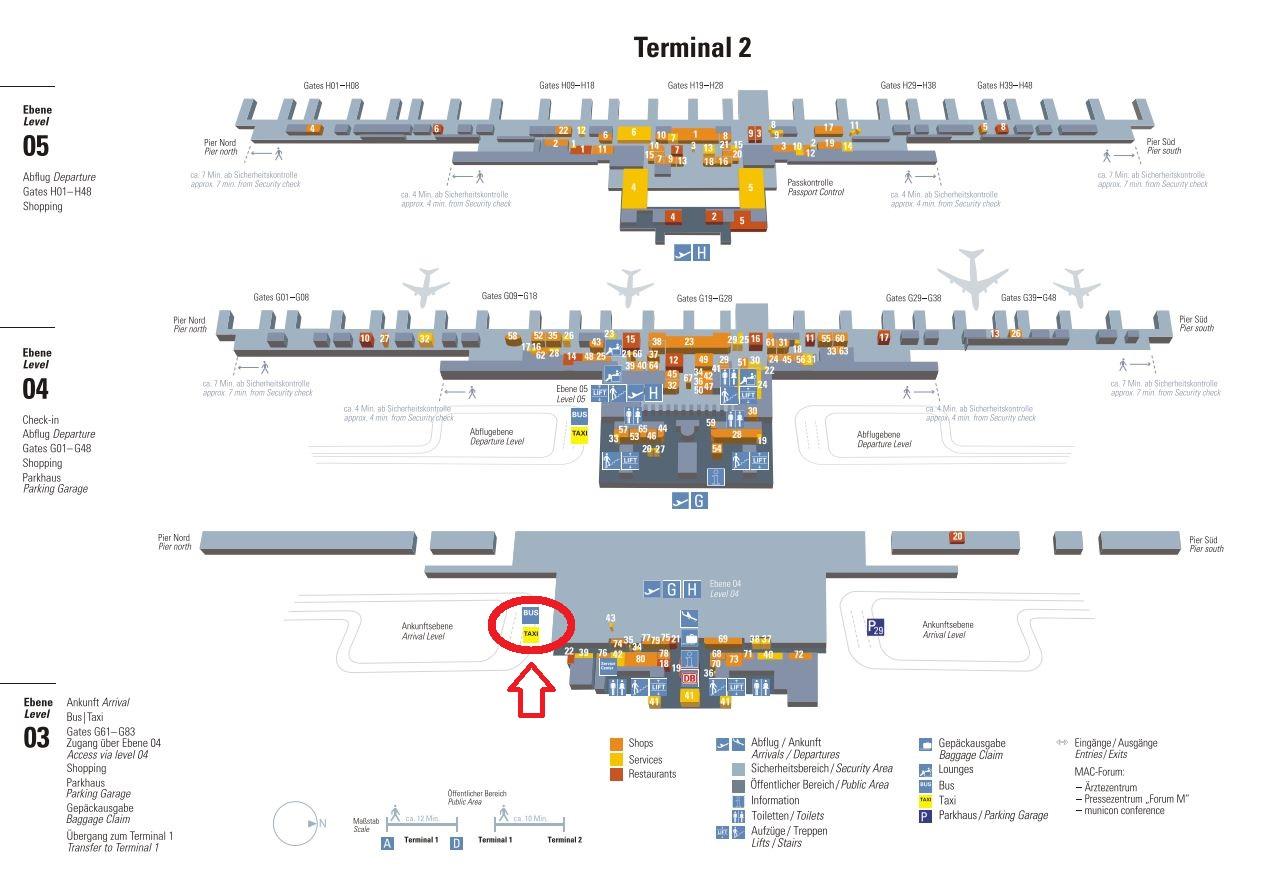 munich international airport terminal 2 map