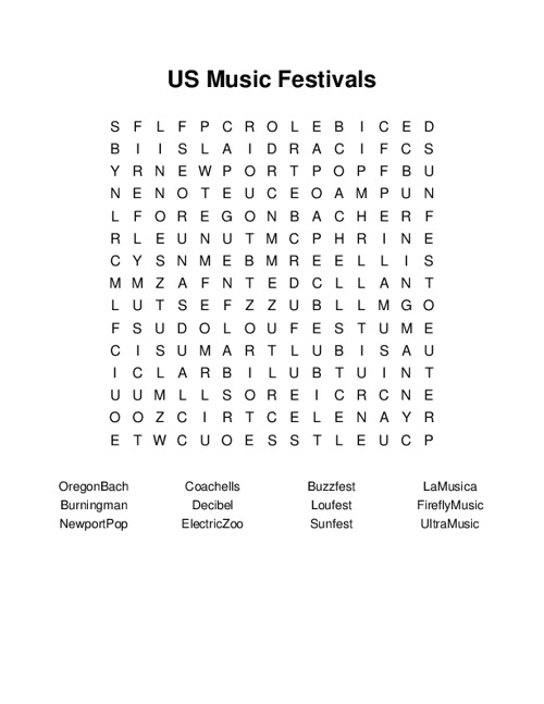 music festival crossword