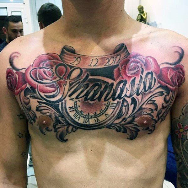 name chest tattoos