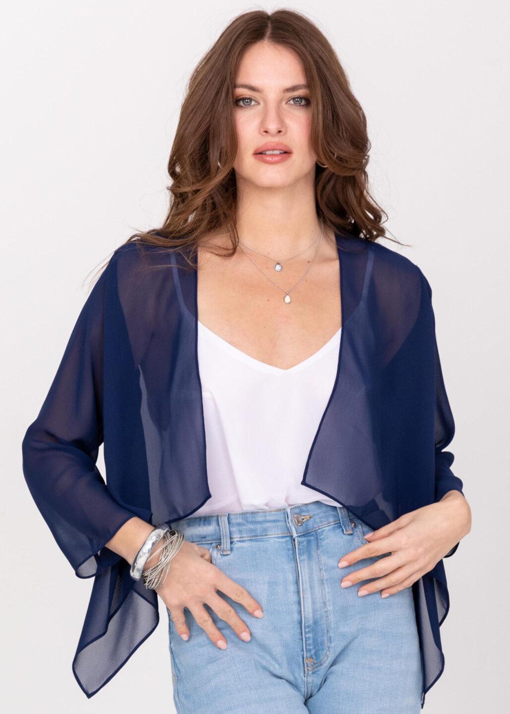 navy blue bolero shrug