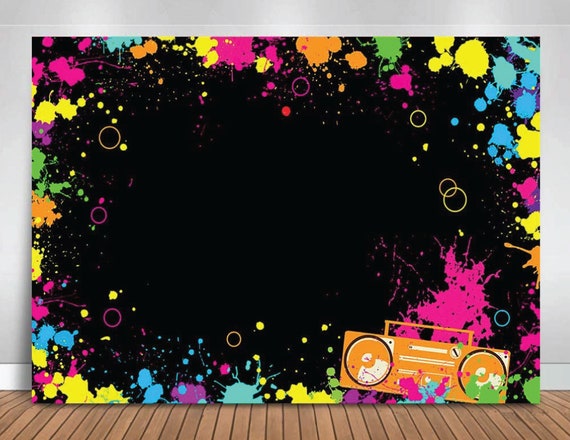 neon party backdrop