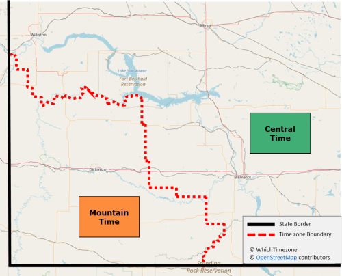 north dakota timezone