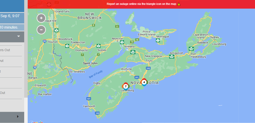 nova scotia power outage map