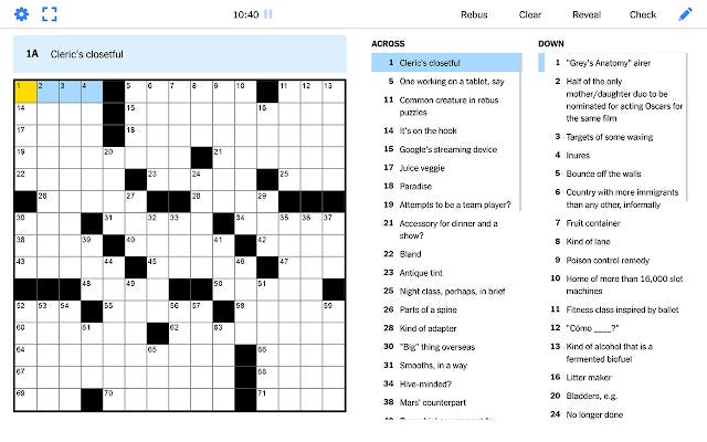 nyt crosswords