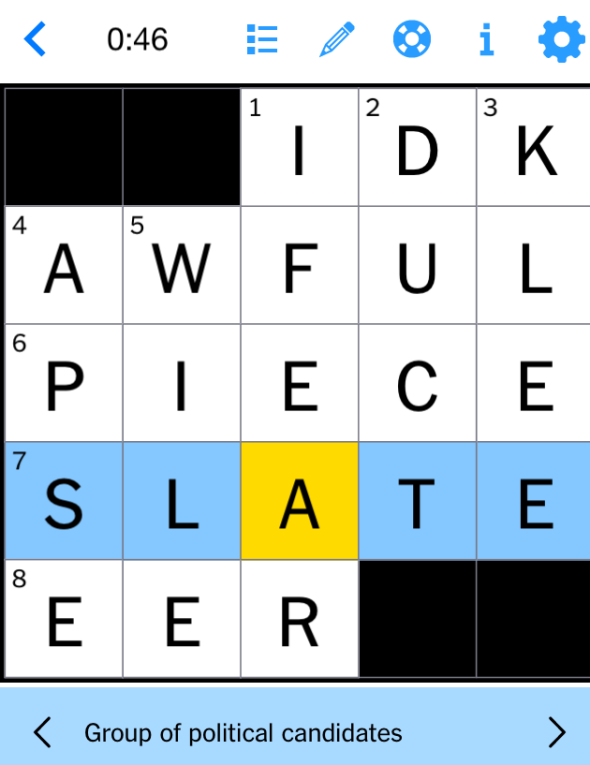 nytimes mini puzzle