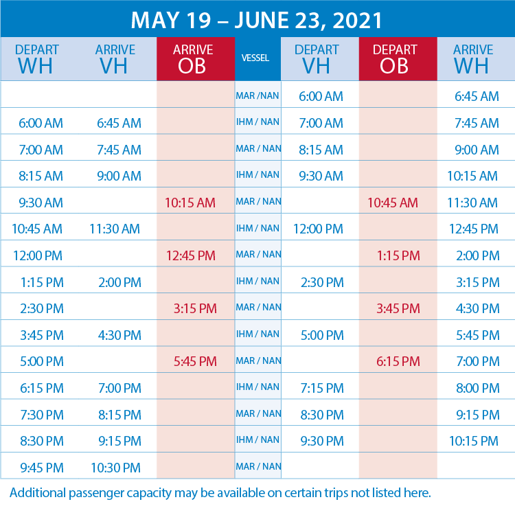 oak bluffs to nantucket ferry schedule