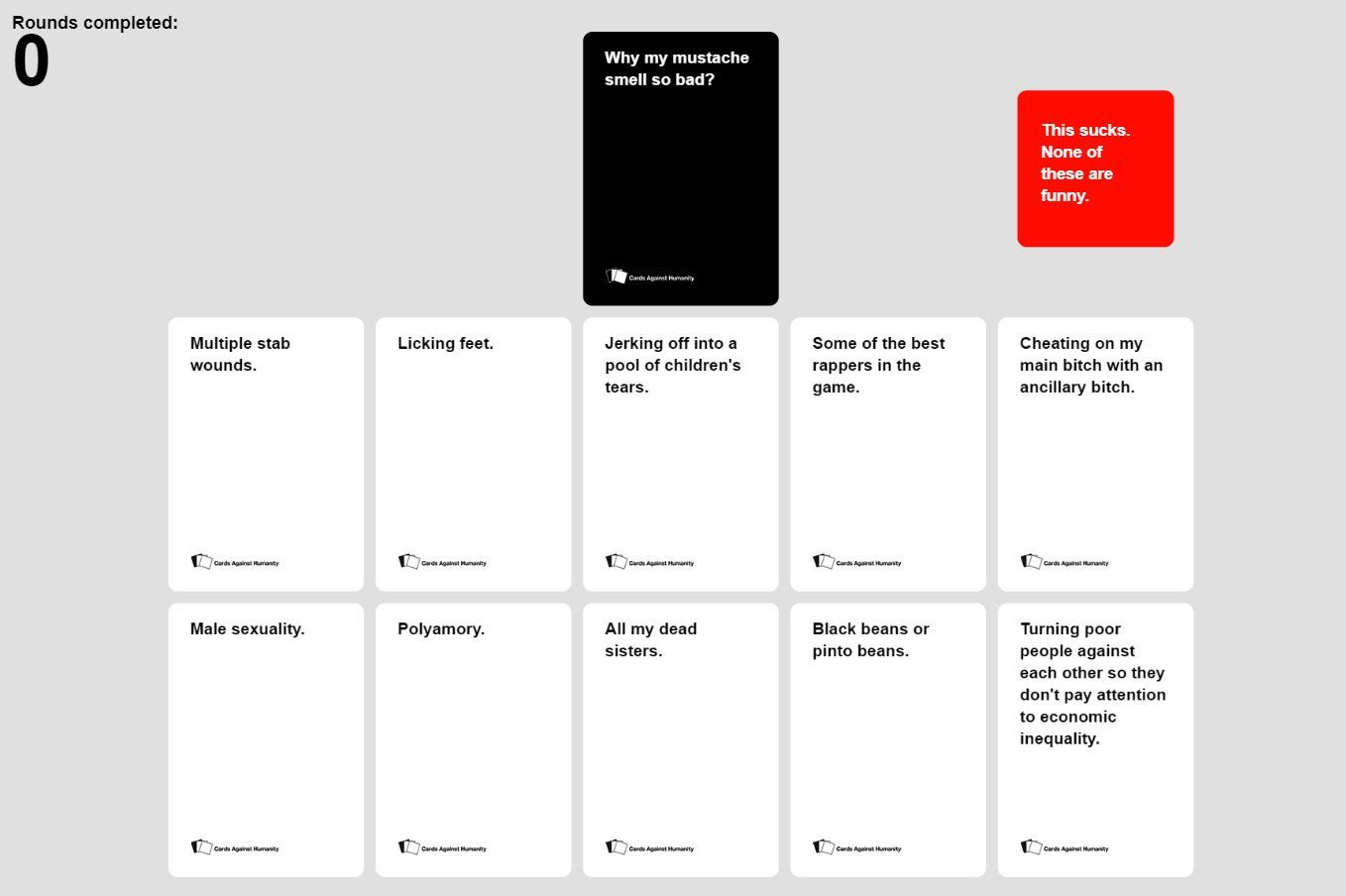 online cards against