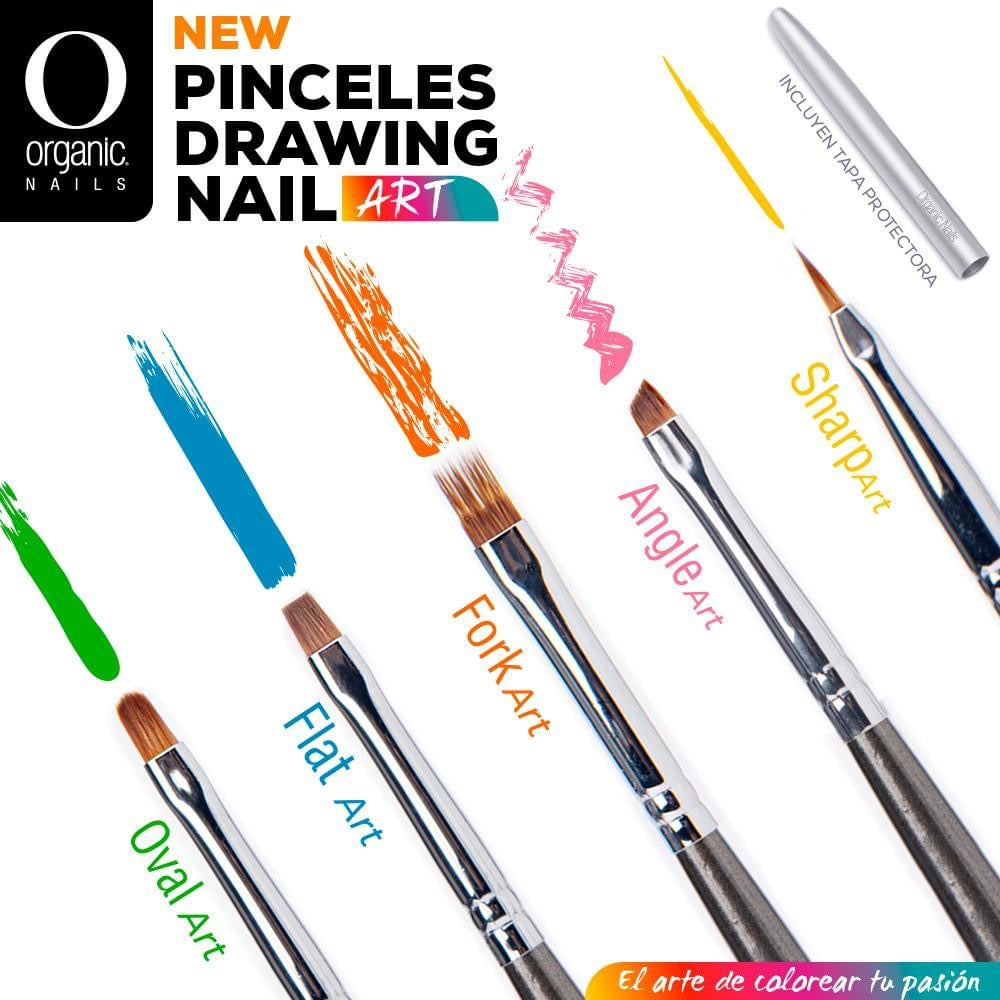 organic nails pinceles