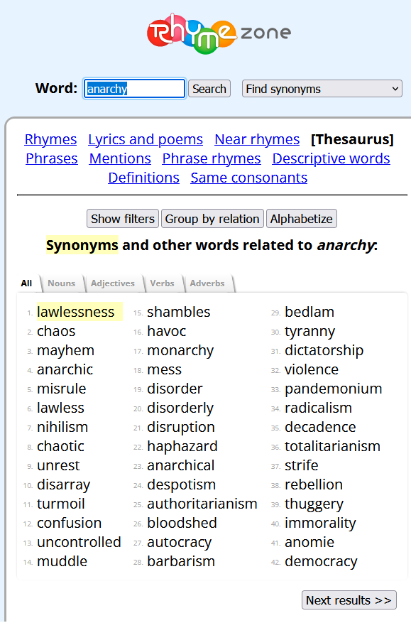 organized chaos synonym