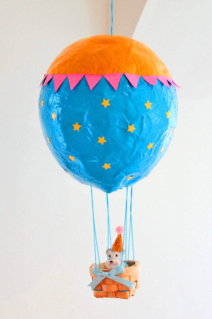 papier mache hot air balloon