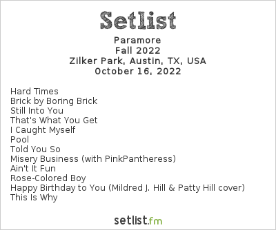 paramore setlist