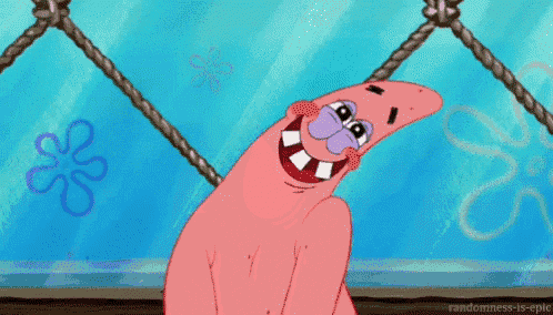 patrick smiling spongebob