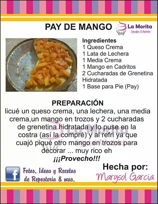 pay de mango la morita receta