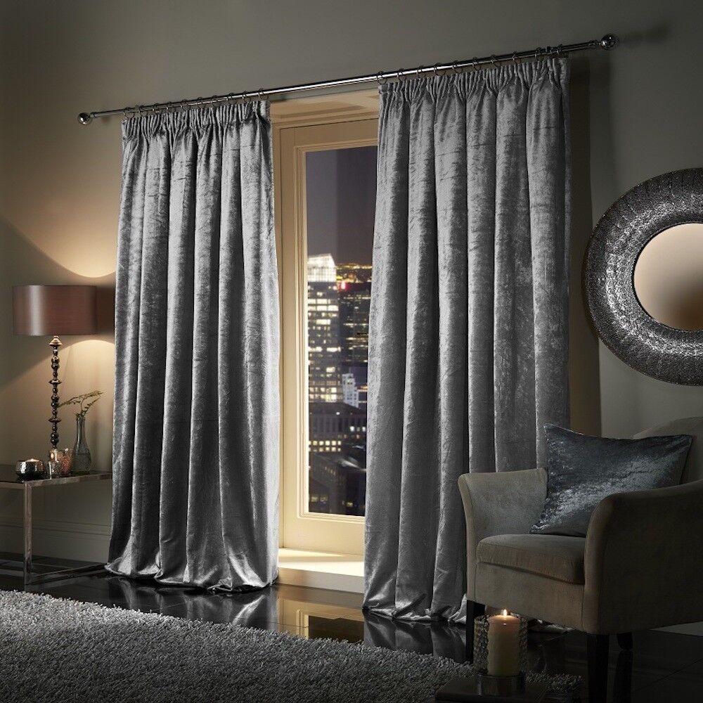 pencil pleat velvet curtains