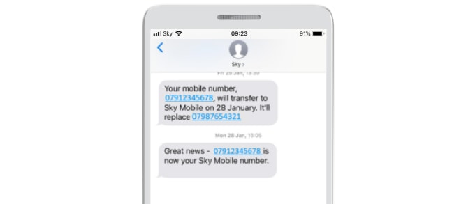 phone number for sky mobile