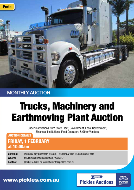 pickles truck auction perth